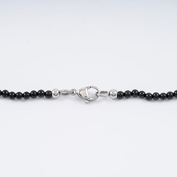 Multi Color Freshwater Pearl And Thai Black Spinel Station 55.00 Ctw Necklace In Stainless Steel 24 Inches