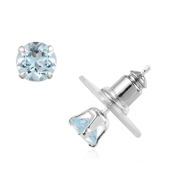 Multi Gemstone 3.25 Ctw Set Of 3 Solitaire Stud Earrings In Sterling Silver