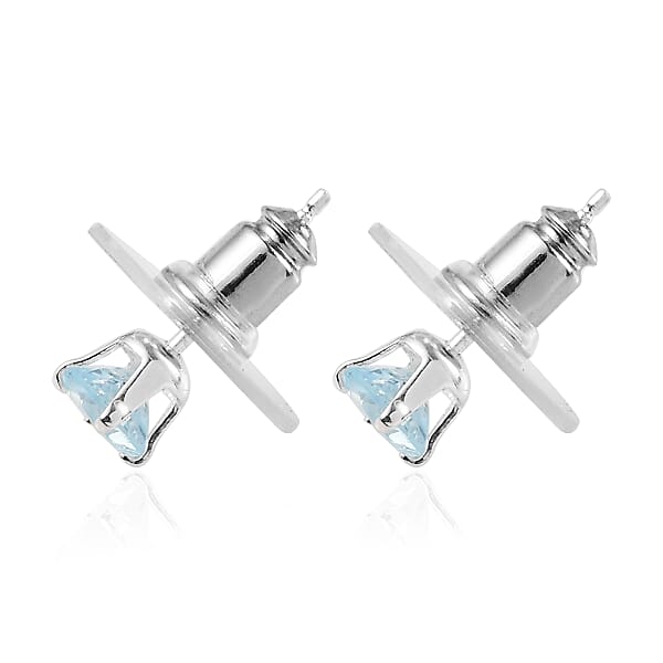 Multi Gemstone 3.25 Ctw Set Of 3 Solitaire Stud Earrings In Sterling Silver