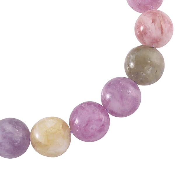 Multi Lepidolite Beaded 160.00 Ctw Stretch Bracelet