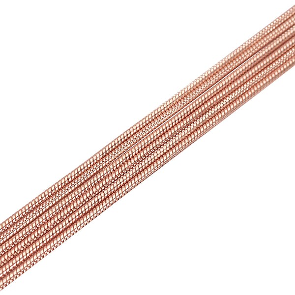 Multi Row Snake Chain Bracelet In ION Plated Rose Gold Stainless Steel (7.50-9.00In)