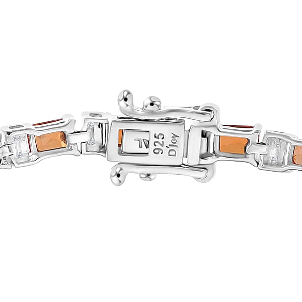 Multi Sapphire And Moissanite 9.50 Ctw Rainbow Cascade Bracelet In Rhodium Over Sterling Silver (8.00 In)