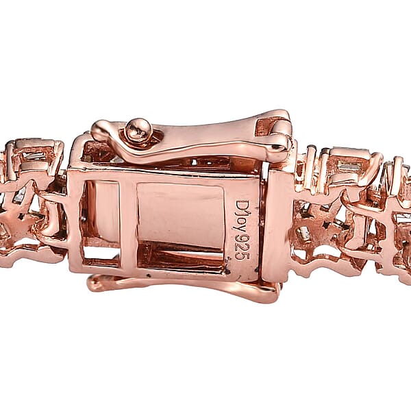 Natural Champagne Diamond 5.00 Ctw Bracelet In Vermeil Rose Gold Over Sterling Silver (7.25 In)