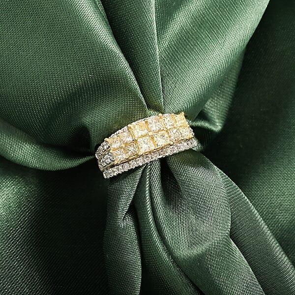 Natural Yellow And White Diamond (SI) 2.03 Ctw Ring In 14K Yellow Gold