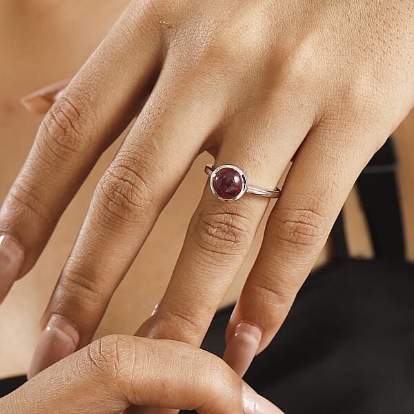 Niassa Ruby (FF) 3.65 Ctw Solitaire Ring In Rhodium Over Sterling Silver