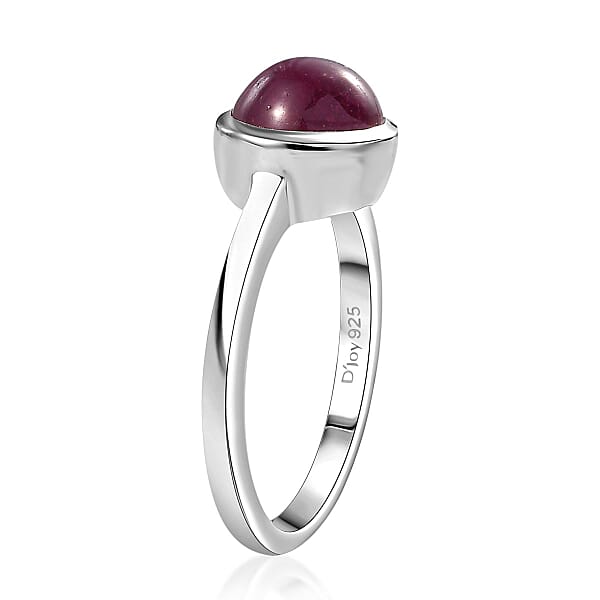 Niassa Ruby (FF) 3.65 Ctw Solitaire Ring In Rhodium Over Sterling Silver