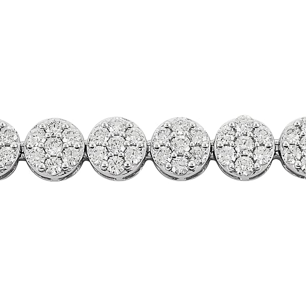 NY Closeout 14K White Gold F VS Diamond Bracelet (7.25 In) 12.50 Grams 5.00 Ctw