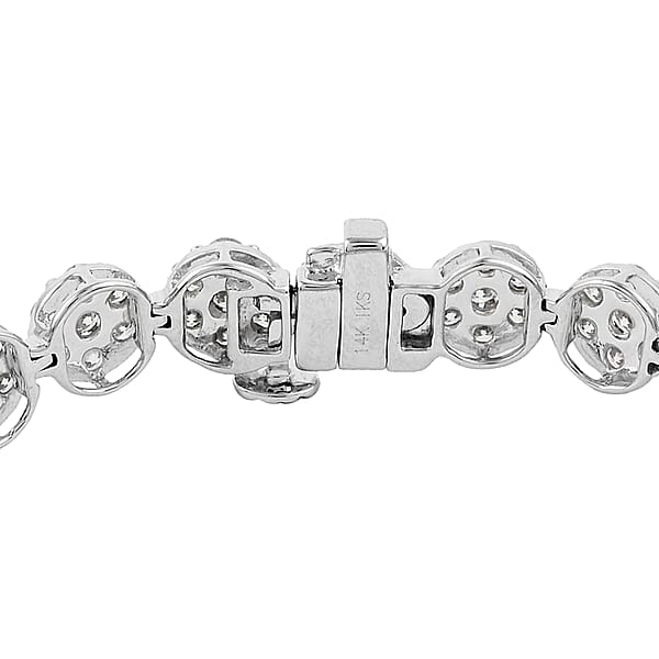 NY Closeout 14K White Gold F VS Diamond Bracelet (7.25 In) 12.50 Grams 5.00 Ctw