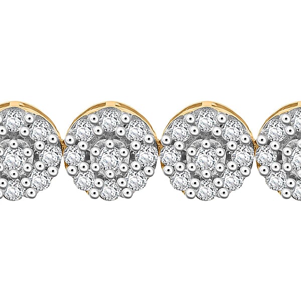 NY Closeout 14K Yellow Gold Diamond G-H I1 Bracelet (7.50 In) 18 Grams 5.00 Ctw