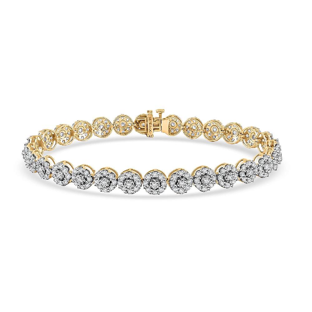 NY Closeout 14K Yellow Gold Diamond G-H I1 Bracelet (7.50 In) 18 Grams 5.00 ctw