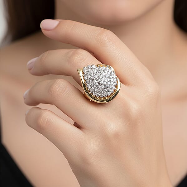 NY Closeout Diamond I2-I3 1.00 Ctw Ring In 14K Yellow Gold Over And Sterling Silver