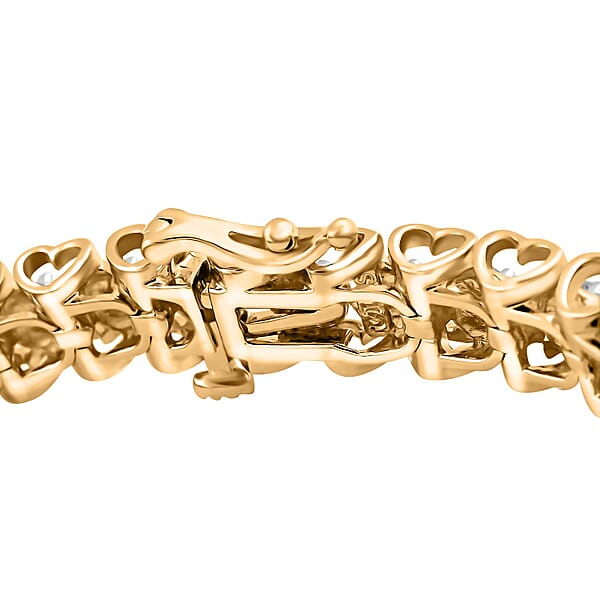 NY Closeout White Diamond 1.00 Ctw Bracelet In 14K YG And Rhodium Over Sterling Silver (7.00 In)