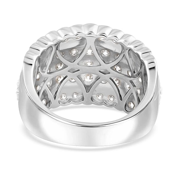 NY Closeout White Diamond 3.00 Ctw Ring In 14K White Gold 7.10 Grams