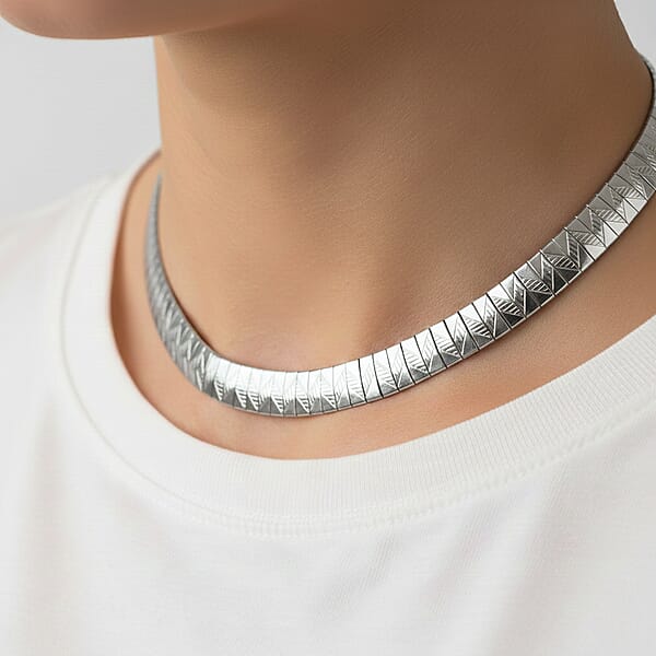 Omega Chain Necklace (18-20 Inches) In Stainless Steel Tarnish-Free Waterproof Sweat Proof Jewelry