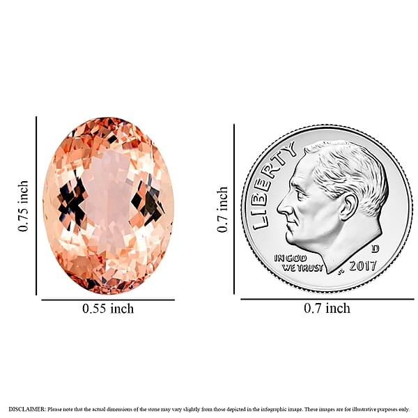 One Of A Kind Certified & Appraised AAAA Marropino Morganite (Oval Free Size) 18.02 Ctw