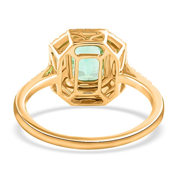 One Of A Kind Certified & Appraised Iliana AAA Boyaca Colombian Emerald And Diamond G-H SI 1.70 Ctw Ring In 18K Yellow Gold 7.70 Grams