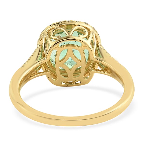 One Of A Kind Iliana 18K Yellow Gold AAA Boyaca Colombian Emerald And G-H SI Diamond Ring 4 Grams 3.45 Ctw