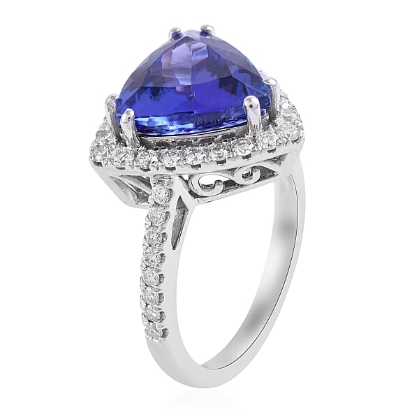 One Of A Kind Rhapsody AAAA Tanzanite And Diamond E-F VS 5.80 Ctw Ring In 950 Platinum 8.35 Grams