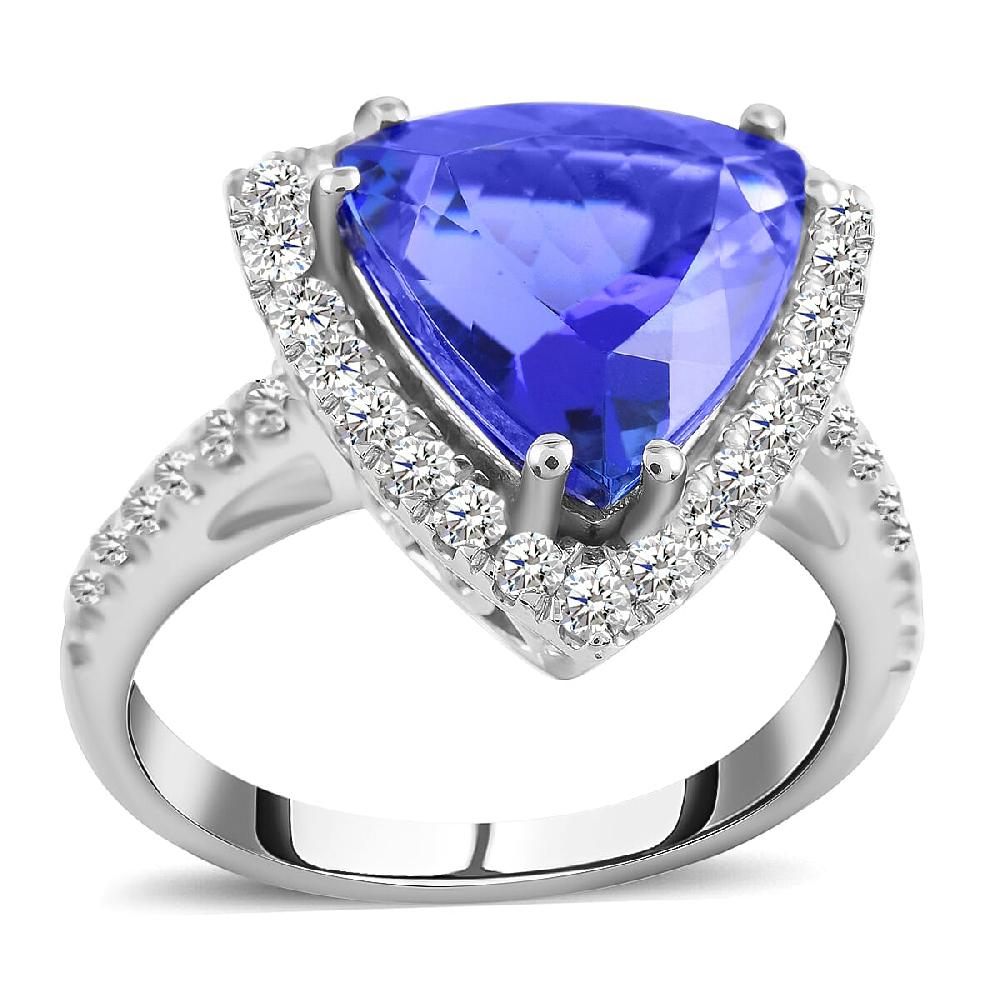 One Of A Kind Rhapsody AAAA Tanzanite and Diamond E-F VS 5.80 ctw Ring in 950 Platinum 8.35 Grams