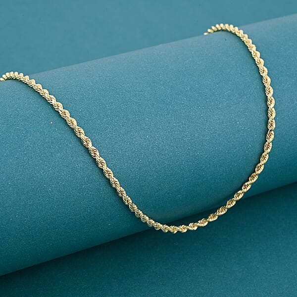 One Time Only 18K Yellow Gold 1.8 Mm Rope Necklace 22 Inches 4.6 Grams
