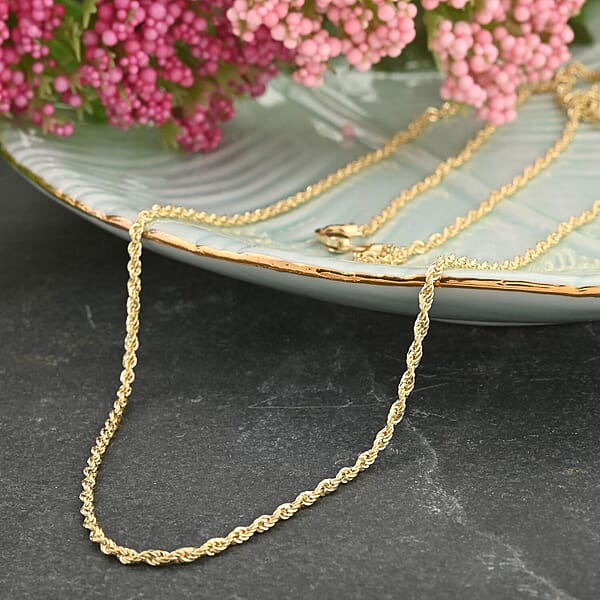 One Time Only 18K Yellow Gold 1.8 Mm Rope Necklace (20 Inches) (4.25 G)