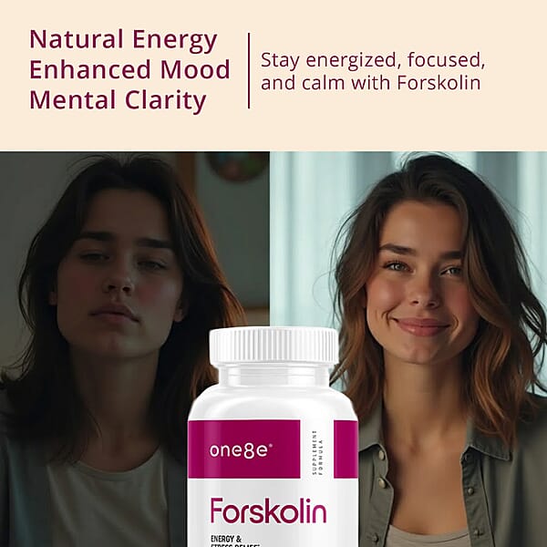 One8e Forsolin Energy & Stress Relief Supplement (60 Capsules) Made In US
