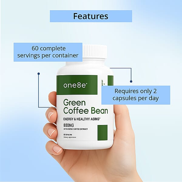 One8e Green Coffee Bean Energy & Healthy Aging Supplement (60 Capsules) Made In US