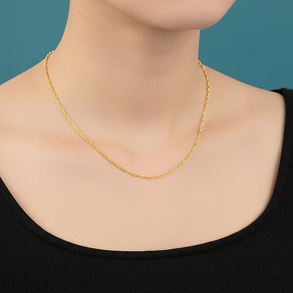 Oval Link Chain Necklace In 14K Yellow Gold Over Sterling Silver 1.3 Grams 30 Inches