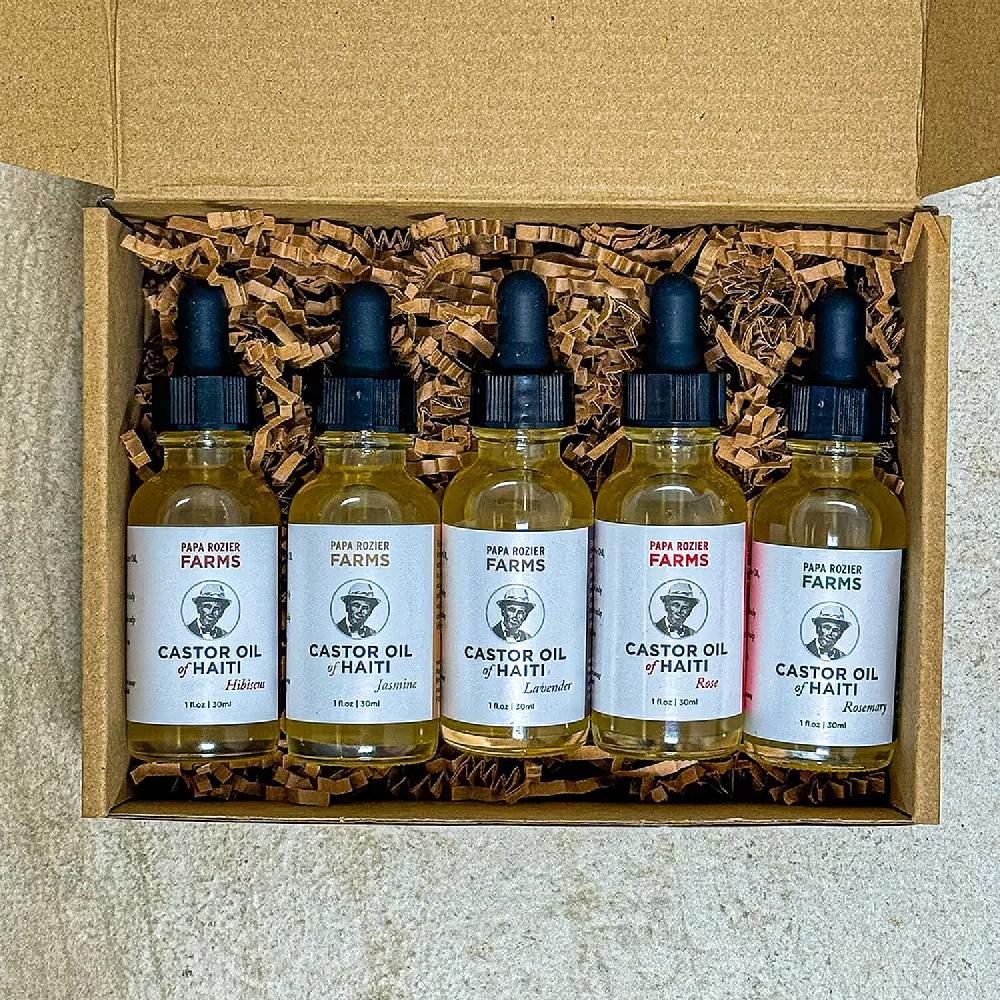 Papa Rozier Farms Set of 5 Floral Castor Oil Flights (1 oz)