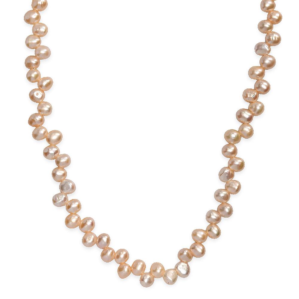 Peach Fresh Water Pearl Bubble Necklace in 18K Vermeil Yellow Gold Over Sterling Silver 18 Inches