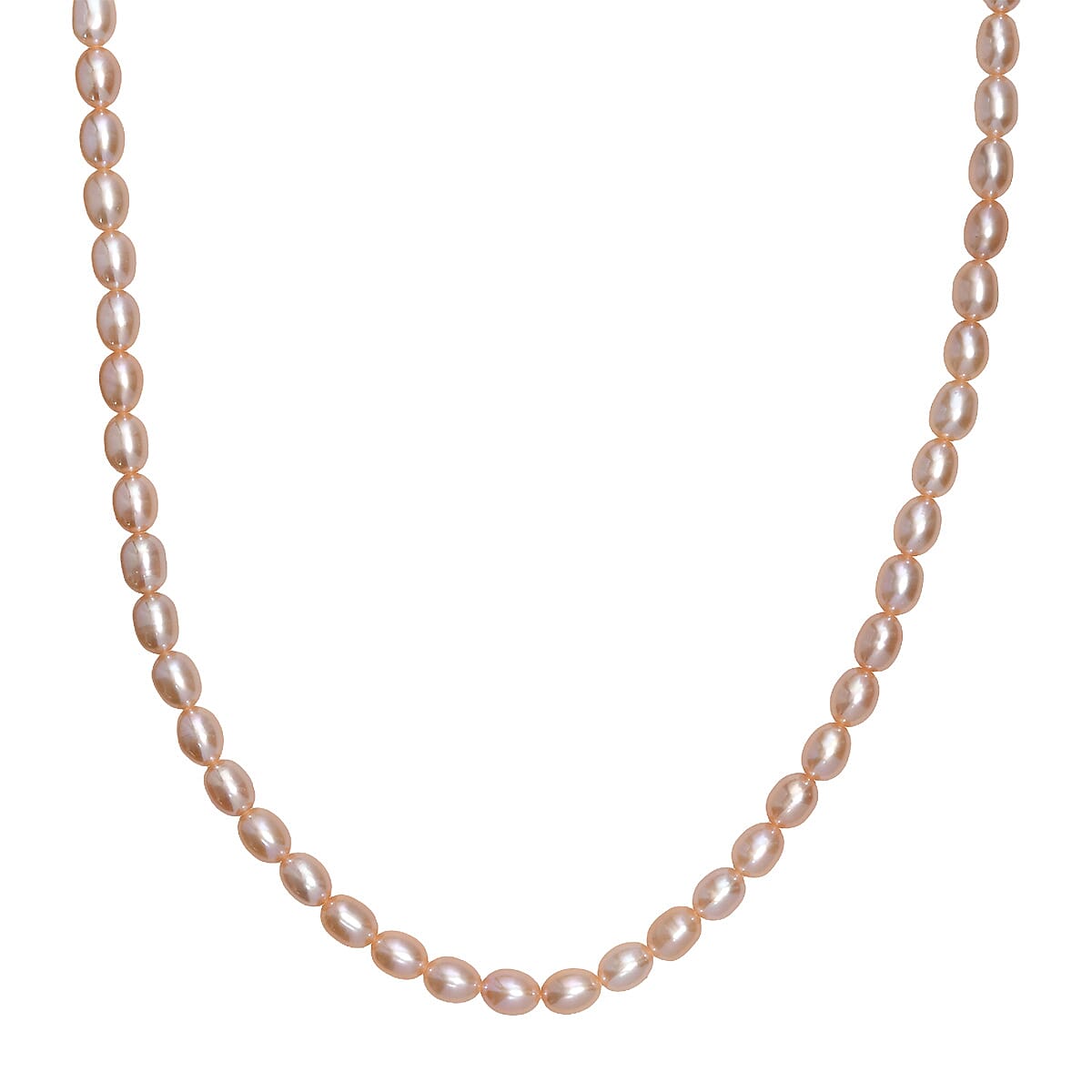 Peach Freshwater Pearl Oval Shape Blush Tide Necklace in 18K Vermeil Yellow Gold Over Sterling Silver 18-20 Inches
