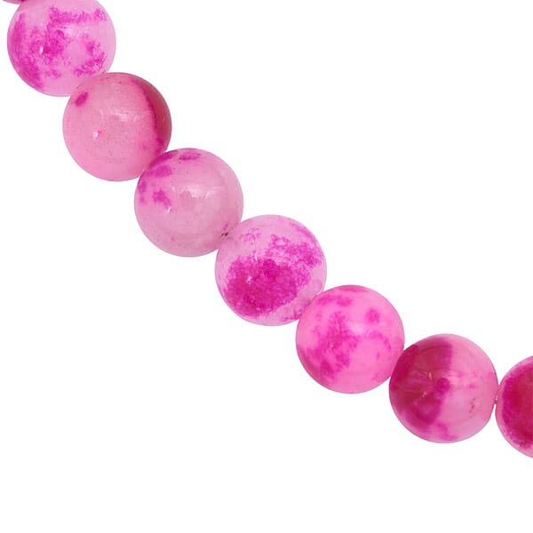 Peach Purple Watermelon Agate Beaded 335.35 Ctw Necklace 18 Inches In Sterling Silver