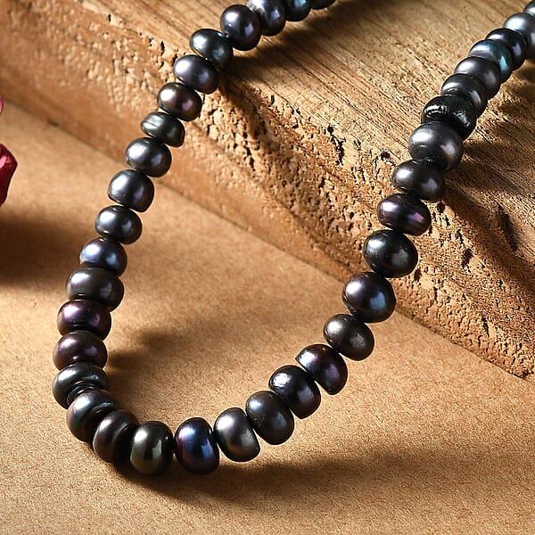 Peacock Pearl (D) Necklace In Stainless Steel 18 Inches