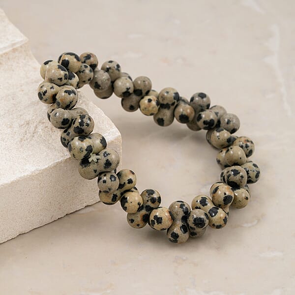 Peanut Dalmation Jasper Stretch Bracelet 116.90 Ctw