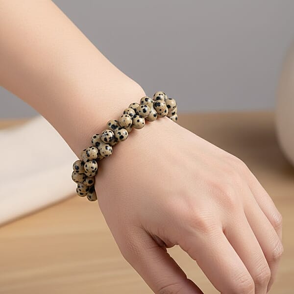 Peanut Dalmation Jasper Stretch Bracelet 116.90 Ctw