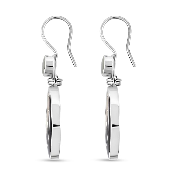 Peruvian Artistry Multi Gemstone 5.00 Ctw Black And White Delia Circle Earrings In Sterling Silver