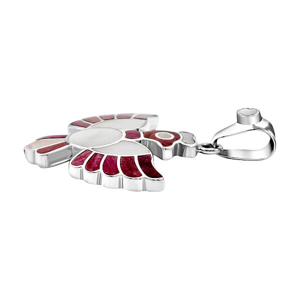 Peruvian Artistry Multi Gemstone 9.00 Ctw Purple And White Colca Condor Pendant Without Chain In Sterling Silver