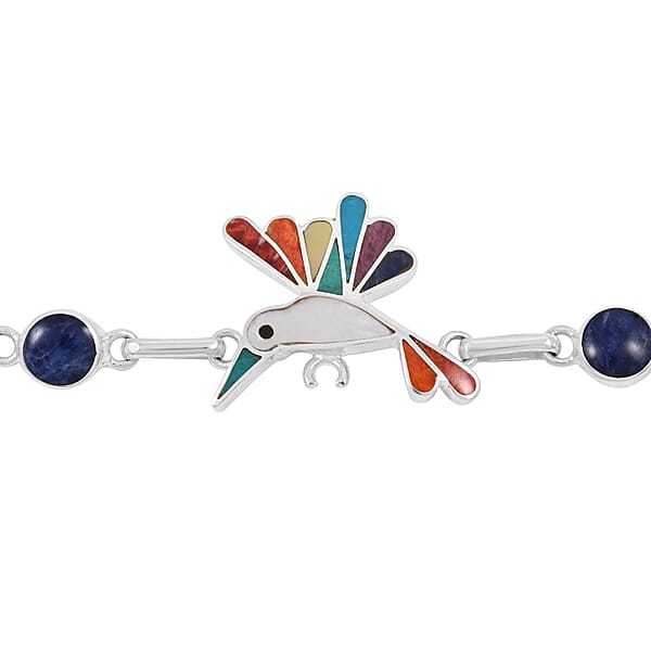 Peruvian Artistry Multi Gemstone Lima Bracelet In Sterling Silver (6.50-7.5In)