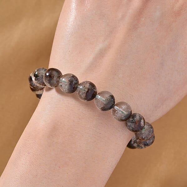 Phantom Quartz Beaded 100.00 Ctw Stretch Bracelet
