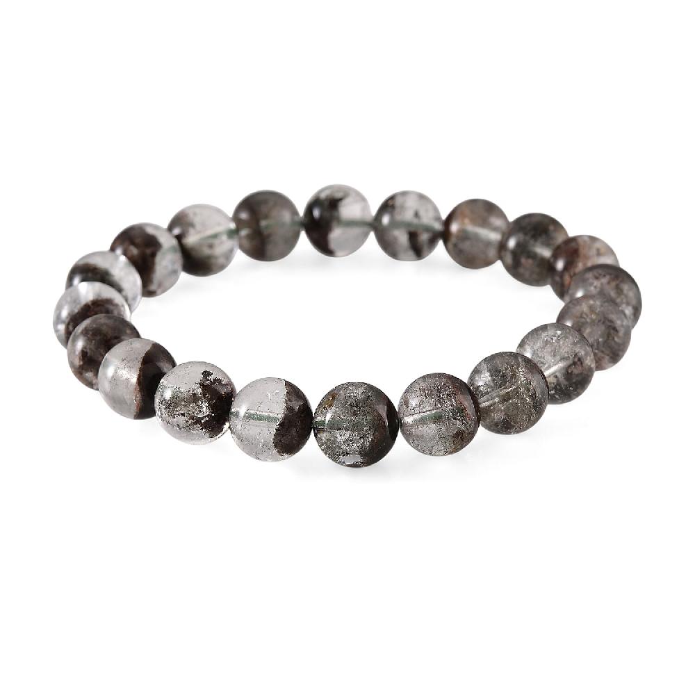 Phantom Quartz Beaded 100.00 ctw Stretch Bracelet