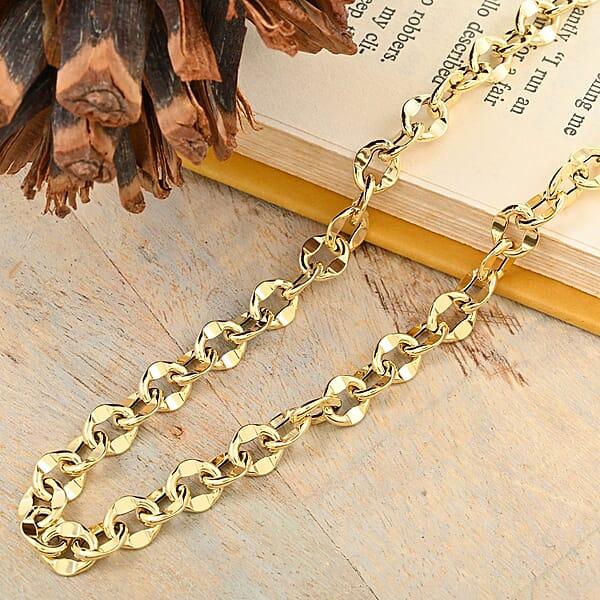 Piccolo Specchio Rolo Italian 10K Yellow Gold Chain Necklace 18 Inches 7.30 Grams
