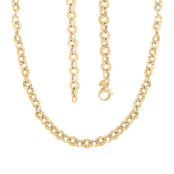 Piccolo Specchio Rolo Italian 10K Yellow Gold Chain Necklace 18 Inches 7.30 Grams