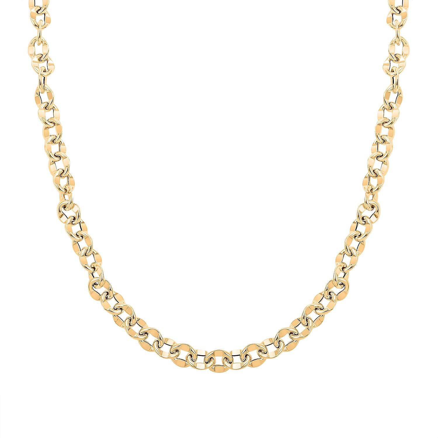 Piccolo Specchio Rolo Italian 10K Yellow Gold Chain Necklace 18 Inches 7.30 Grams