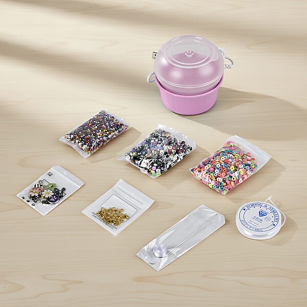Pink Electric Beading Machine With Accessory