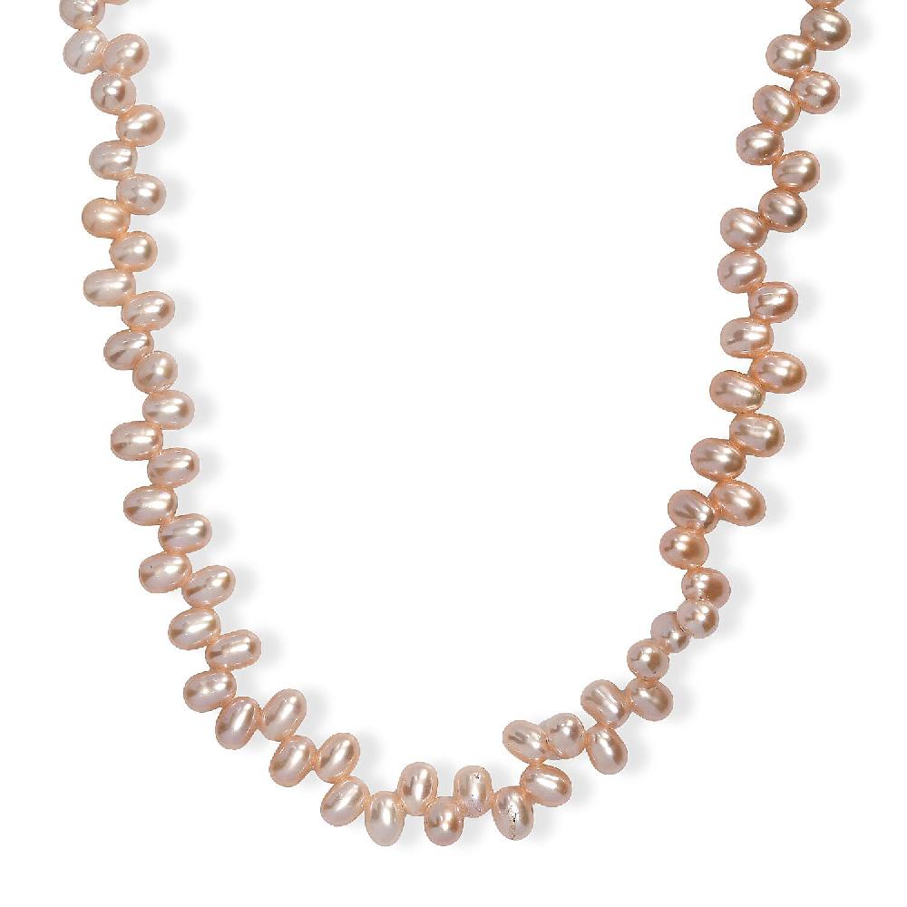Pink Freshwater Pearl Dancing Bubbles Necklace in 18K Vermeil Yellow Gold Over Sterling Silver 18 Inches