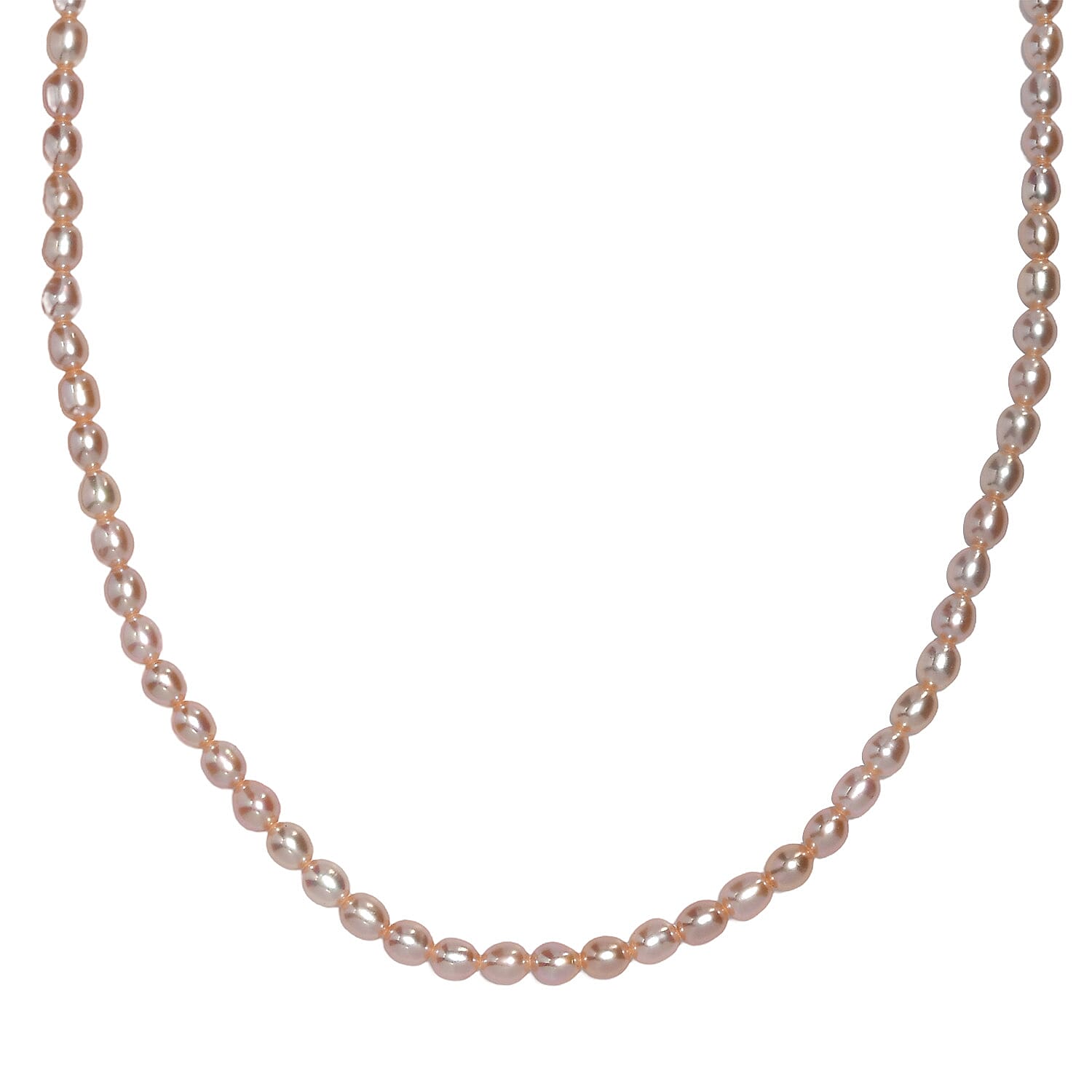Pink Freshwater Pearl Oval Shape Necklace in 18K Vermeil Yellow Gold Over Sterling Silver 18 Inches