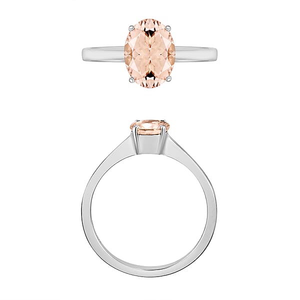 Pink Morganite 1.40 Ctw Solitaire Ring In Platinum Over Sterling Silver (Del. In 10-12 Days)
