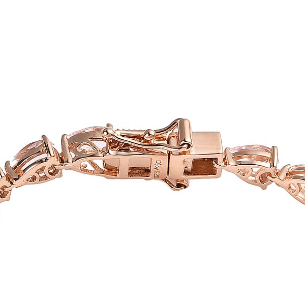 Pink Morganite Tennis Bracelet In Vermeil Rose Gold Over Sterling Silver (7.25 In) 9.85 Ctw