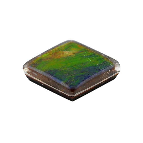 Plain Cut AAAA Canadian Ammolite (Sqr 7 Mm) 1.30 Ctw