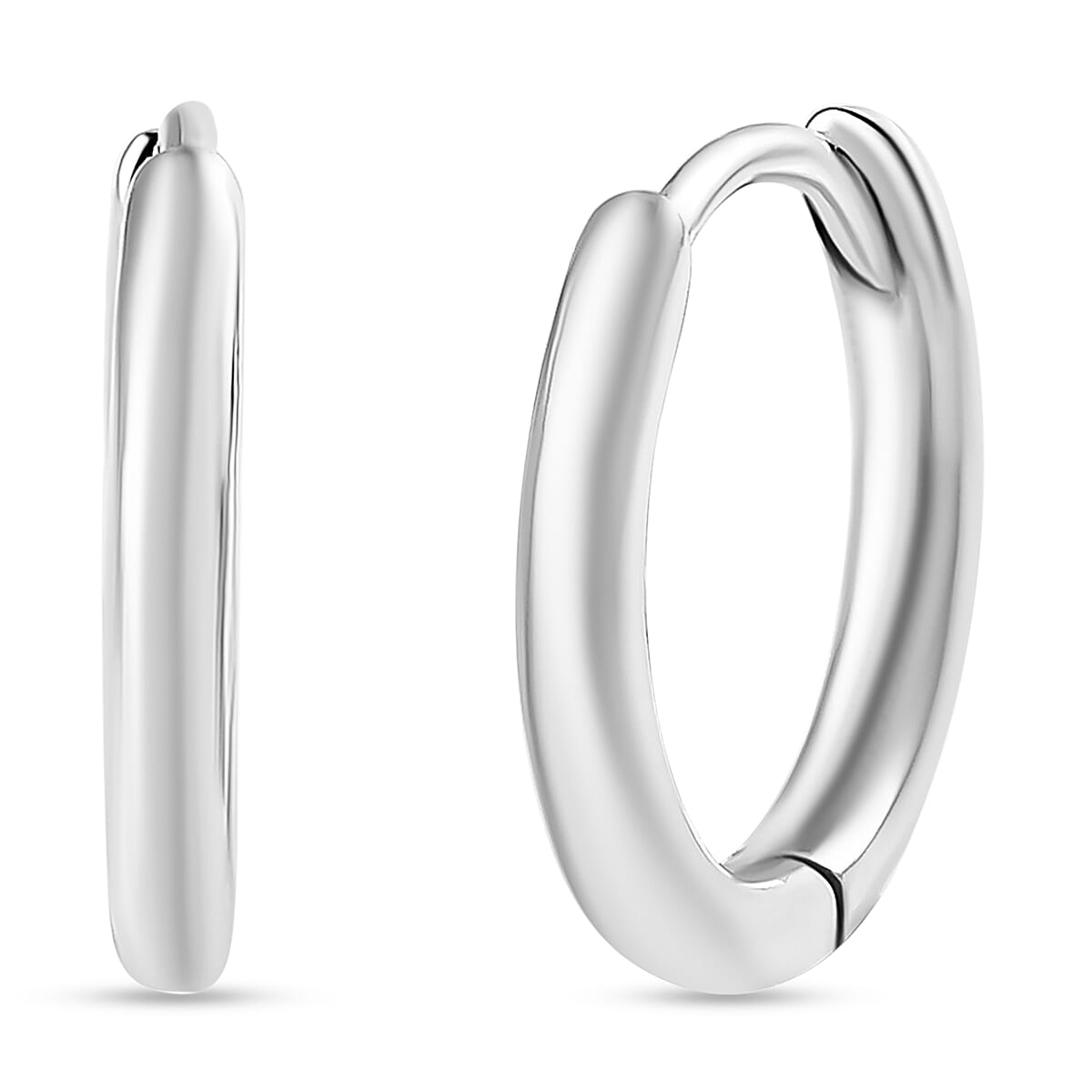 Plain Hoop Earrings in 10K White Gold 3 Grams (Del. in 10-12 Days)